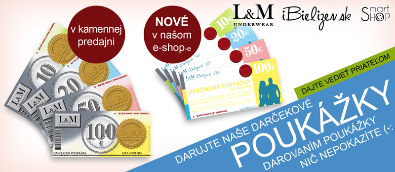 Chcete darovať spodnú bielizeň? Nie ste si však istí vaším výberom? DARUJTE NAŠE DARČEKOVÉ POUKÁŽKY!