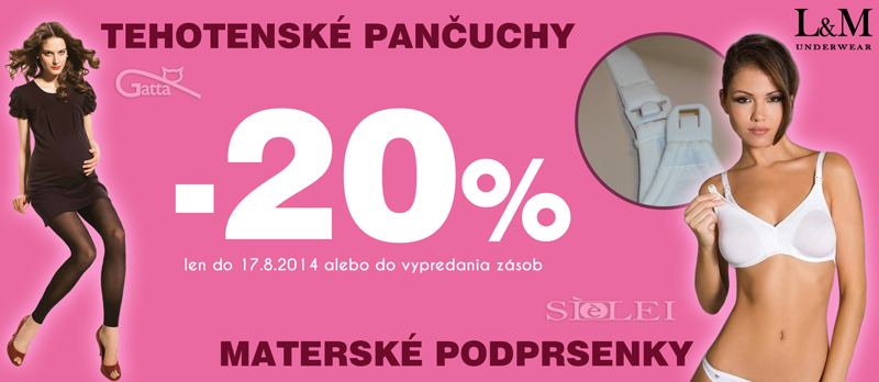 materské podprsenky a tehotenské pančuchy -20%