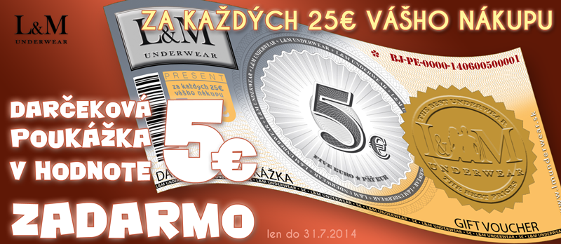 darčeková poukážka v hodnote 5 € zadarmo 