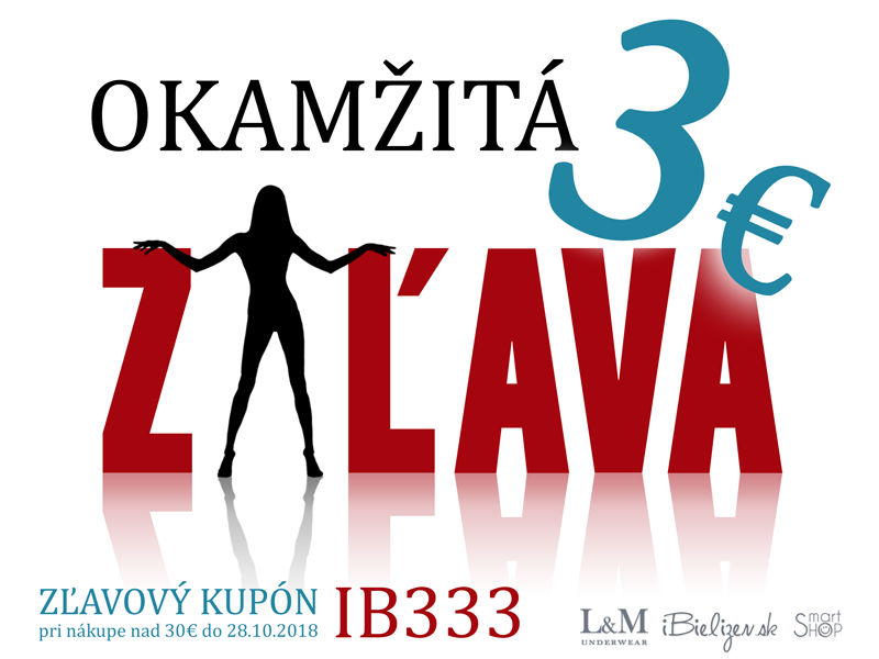 Zľavový kupón pre každého 3€ - IB333 - len do 28.10.2018
