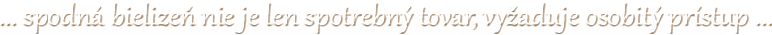 ... spodná bielizeň nie je len spotrebný tovar, vyžaduje osobytý prístup ...